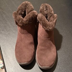 Skechers Women's Chocolate Fur-Lined Ankle Boots